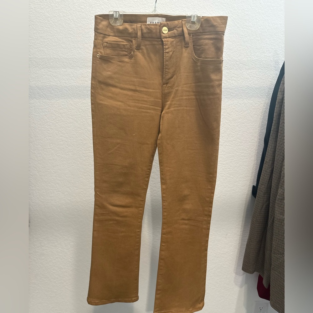 Frame Denim Tan Straight Leg Jeans